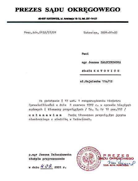 Uprawnienie tłumacza sądowego